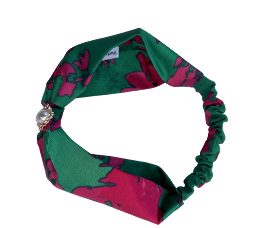 Bow Headband - Adè Jewel Collection (Emerald & Rose)