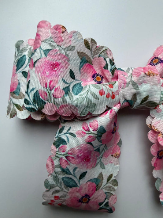 Small Bow Hair Clips - Flowery Delight