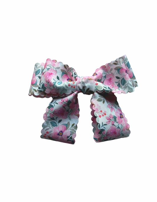 Small Bow Hair Clips - Flowery Delight